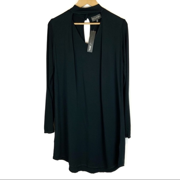 NWT Michael Stars Rylie Rayon Chocker Long Sleeve Swing Dress - Picture 5 of 12